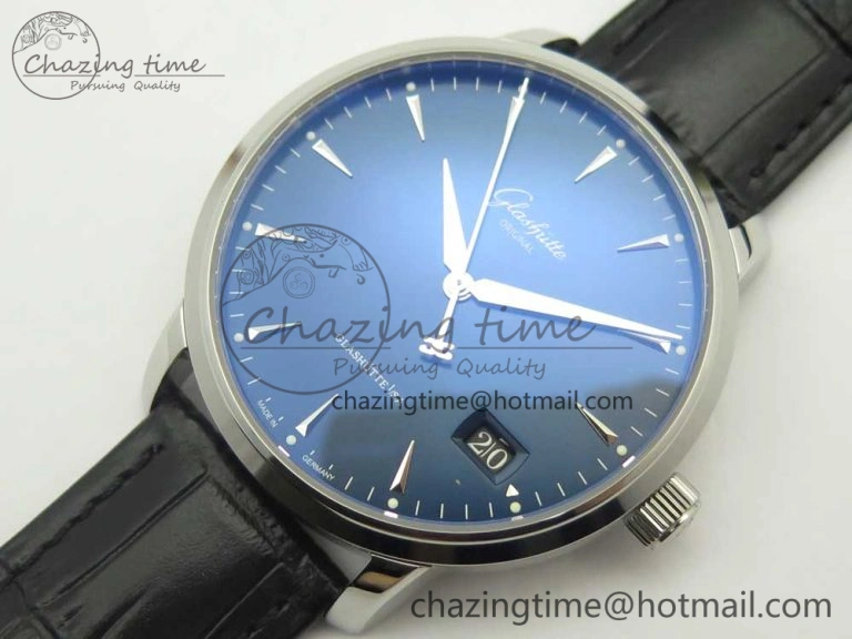 Functional Excellence Panorama Date SS ETCF Blue Dial on Black Leather Strap A 6636