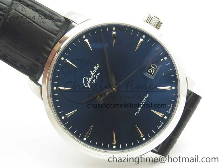 Functional Excellence Panorama Date SS ETCF Blue Dial on Black Leather Strap A 6636