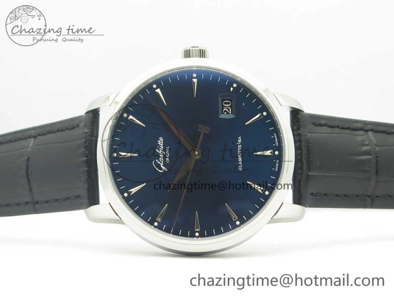 Functional Excellence Panorama Date SS ETCF Blue Dial on Black Leather Strap A 6636