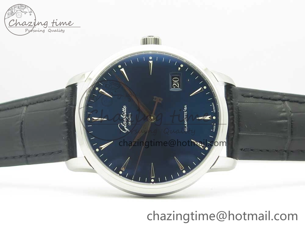 Functional Excellence Panorama Date SS ETCF Blue Dial on Black Leather Strap A 6636