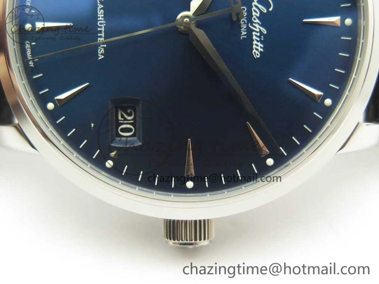 Functional Excellence Panorama Date SS ETCF Blue Dial on Black Leather Strap A 6636