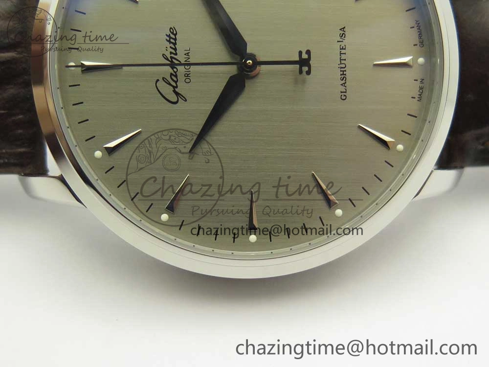 Excellence Panorama Date SS ETCF Gray Dial on Brown Leather Strap A FreshLook 6637
