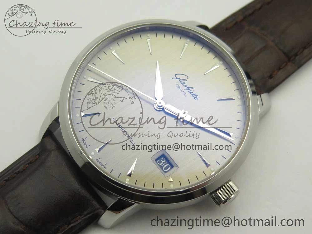 Excellence Panorama Date SS ETCF Gray Dial on Brown Leather Strap A FreshLook 6637