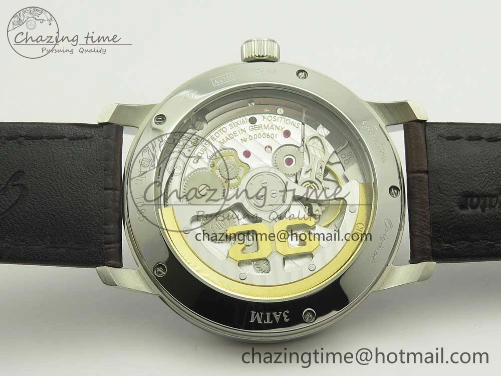 Excellence Panorama Date SS ETCF Gray Dial on Brown Leather Strap A FreshLook 6637