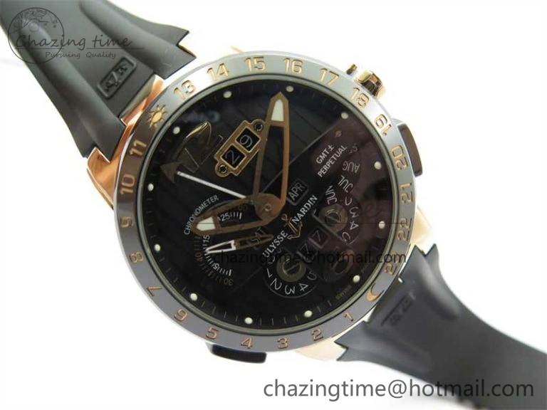 OdorResistant Executive El Toro RG 3EF 1:1 Best Edition Black Dial on Black Rubber Strap Asian UN- 9804