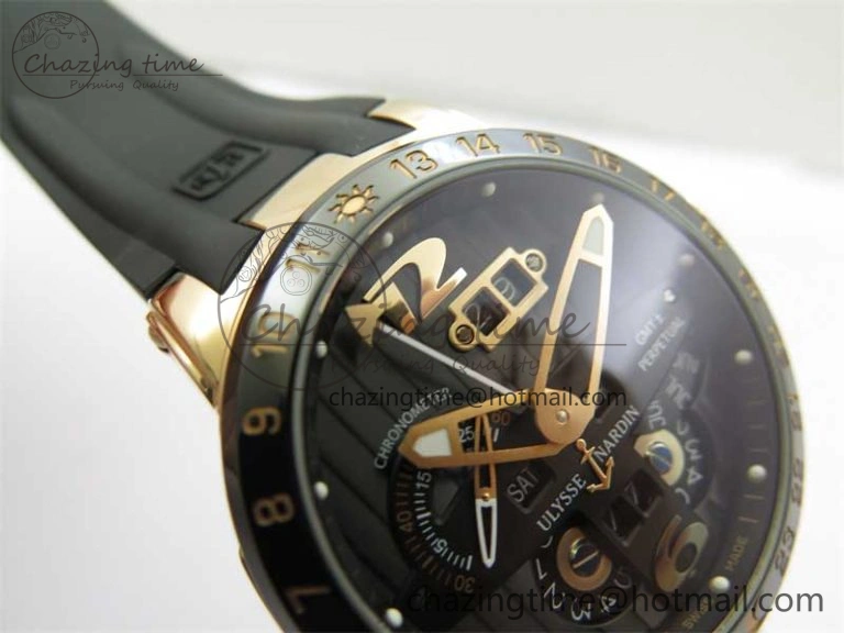 OdorResistant Executive El Toro RG 3EF 1:1 Best Edition Black Dial on Black Rubber Strap Asian UN- 9804