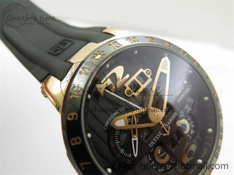 OdorResistant Executive El Toro RG 3EF 1:1 Best Edition Black Dial on Black Rubber Strap Asian UN- 9804