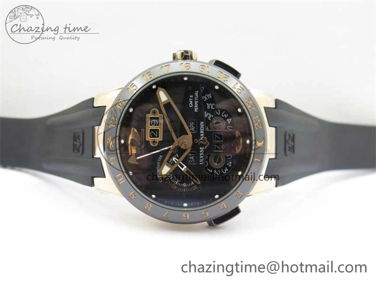 OdorResistant Executive El Toro RG 3EF 1:1 Best Edition Black Dial on Black Rubber Strap Asian UN- 9804