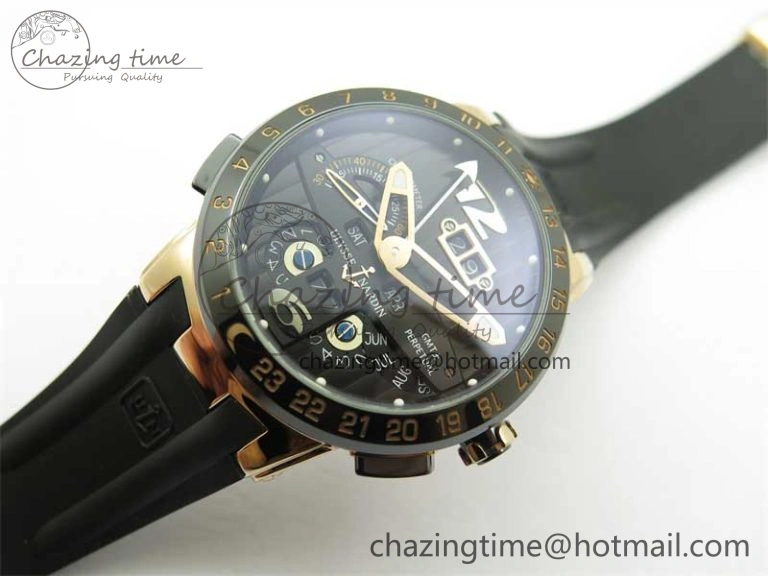 OdorResistant Executive El Toro RG 3EF 1:1 Best Edition Black Dial on Black Rubber Strap Asian UN- 9804