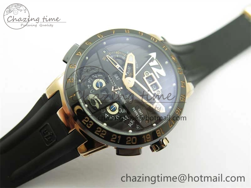 OdorResistant Executive El Toro RG 3EF 1:1 Best Edition Black Dial on Black Rubber Strap Asian UN- 9804