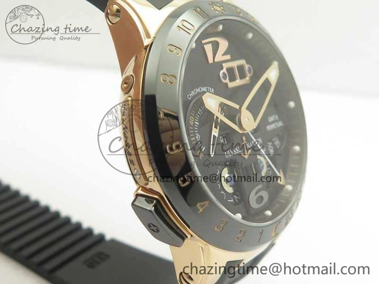 Executive Toro RG TWA 1:1 Best Edition Black Dial On Rubber Strap Asian UN- EasyCare 9812
