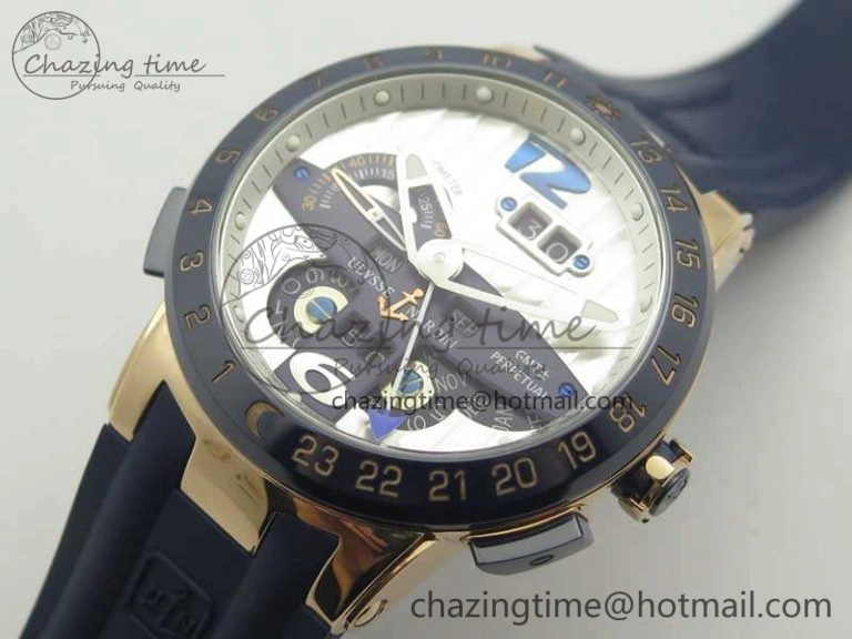 Executive Toro RG TWA 1:1 Best Edition White Dial On Rubber Strap Asian UN- Chic 9813