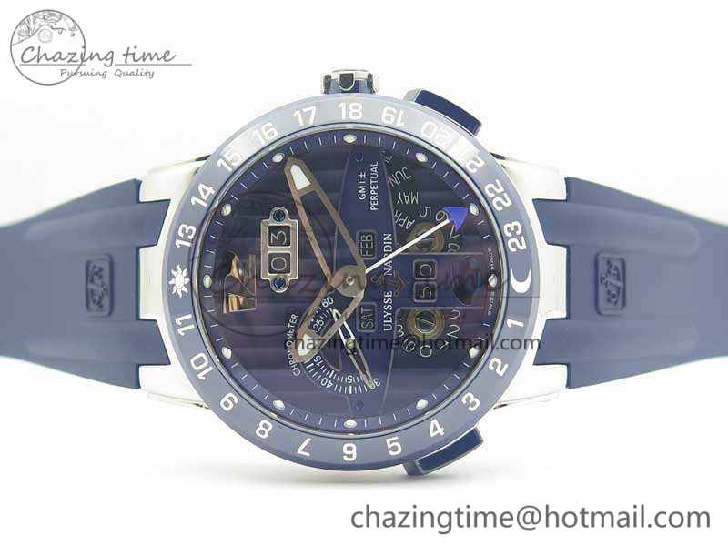 Resilient Executive Toro SS TWA 1:1 Best Edition Blue Dial On Rubber Strap Asian UN- 9814