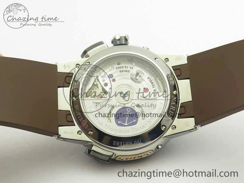 Executive Toro SS TWA 1:1 Best Edition Brown Dial On Rubber Strap Asian UN- SunProtective 9816