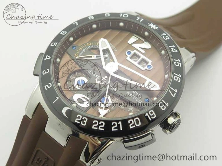 Executive Toro SS TWA 1:1 Best Edition Brown Dial On Rubber Strap Asian UN- SunProtective 9816