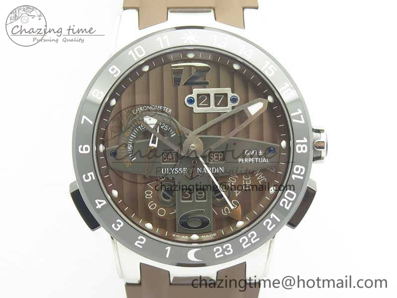 Executive Toro SS TWA 1:1 Best Edition Brown Dial On Rubber Strap Asian UN- SunProtective 9816