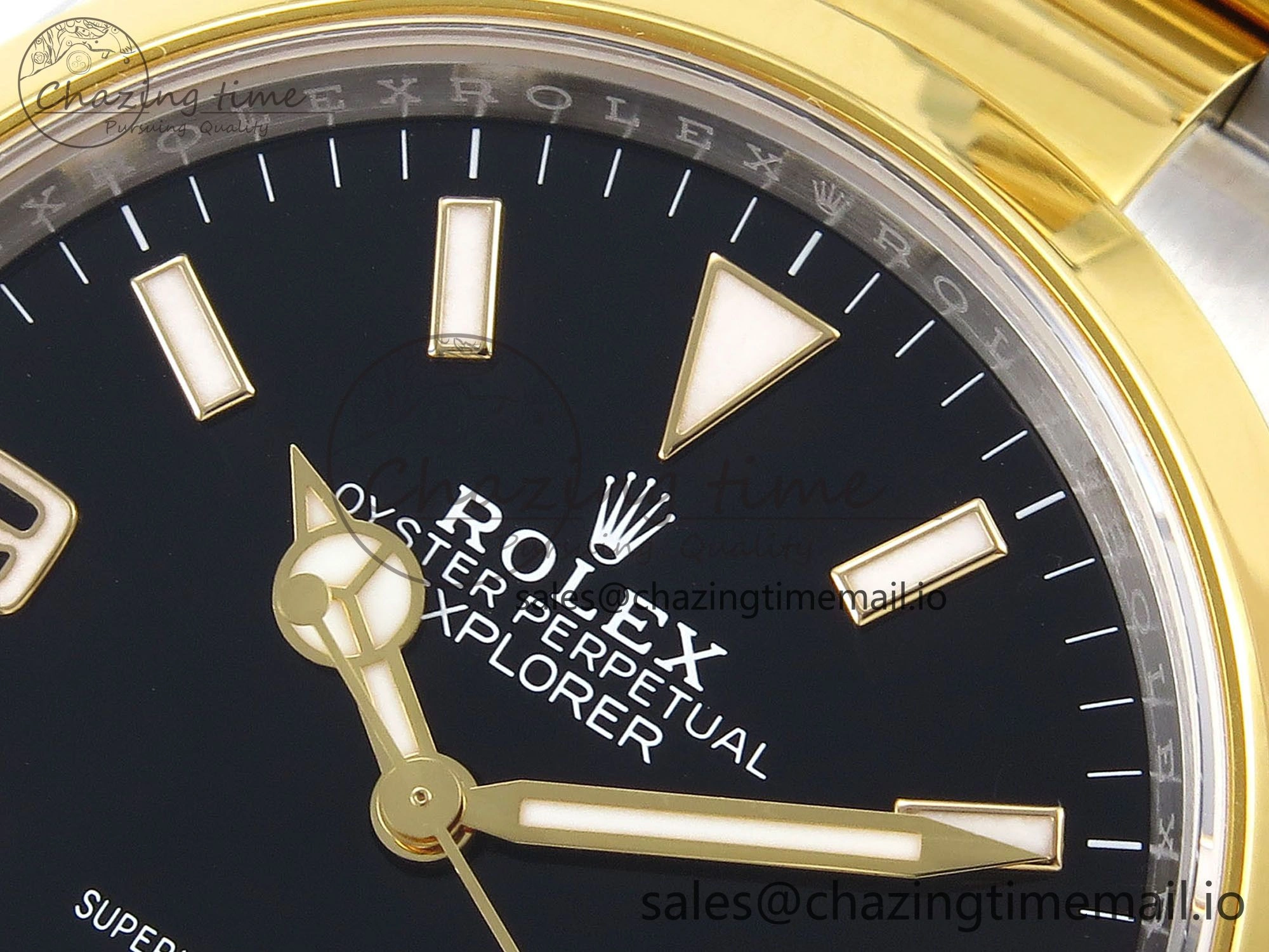 TechFriendly Explorer 124273 VSF 1:1 Best Edition 904L Steel Black Dial on SS YG Bracelet VS 1237