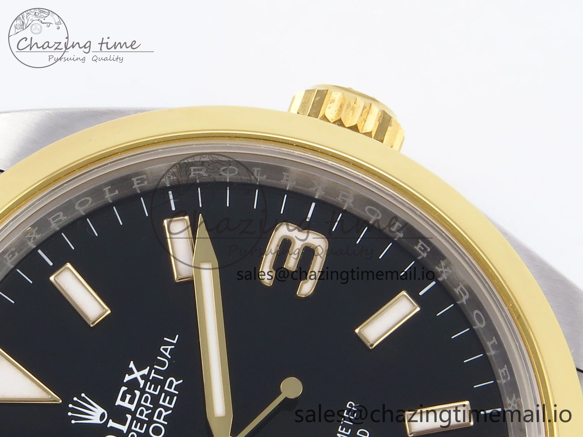 TechFriendly Explorer 124273 VSF 1:1 Best Edition 904L Steel Black Dial on SS YG Bracelet VS 1237