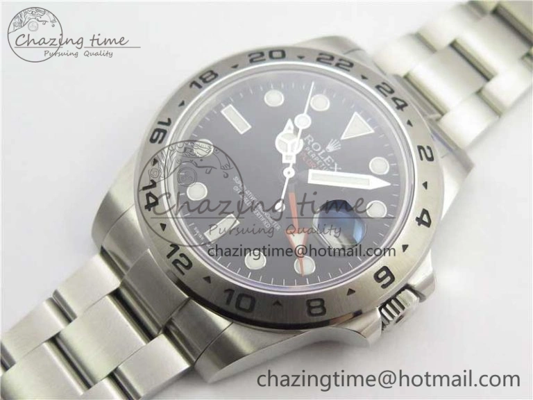 AllSeason Explorer II 42mm 216570 Black 904L SS GMF 1:1 Best Edition Black Dial on Bracelet A3186 (Correct Hand Stack) 3242