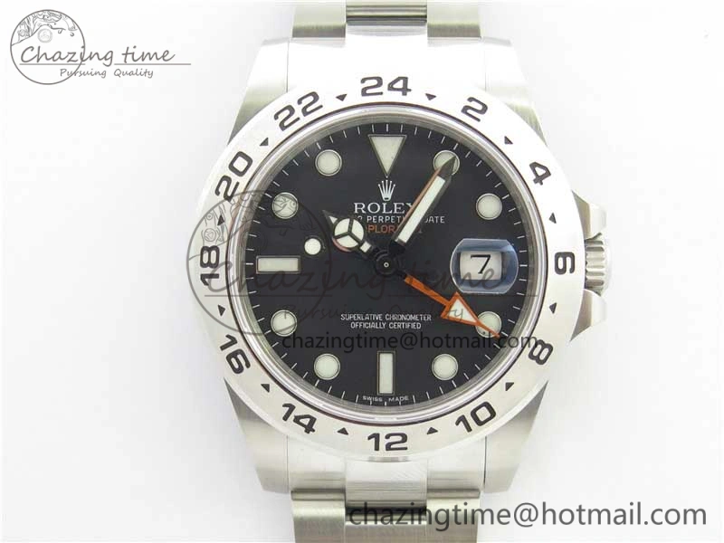 AllSeason Explorer II 42mm 216570 Black 904L SS GMF 1:1 Best Edition Black Dial on Bracelet A3186 (Correct Hand Stack) 3242