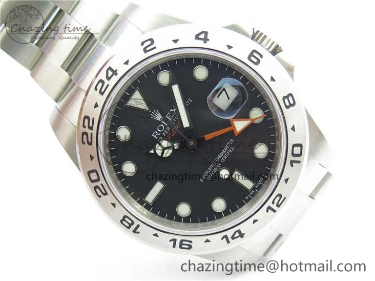 AllSeason Explorer II 42mm 216570 Black 904L SS GMF 1:1 Best Edition Black Dial on Bracelet A3186 (Correct Hand Stack) 3242