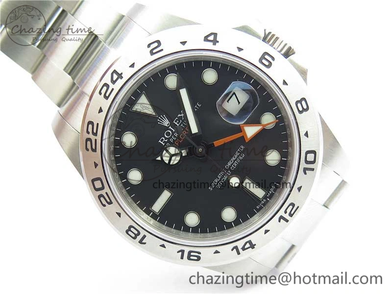 AllSeason Explorer II 42mm 216570 Black 904L SS GMF 1:1 Best Edition Black Dial on Bracelet A3186 (Correct Hand Stack) 3242