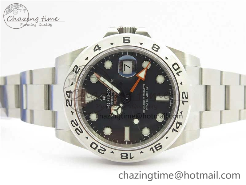 AllSeason Explorer II 42mm 216570 Black 904L SS GMF 1:1 Best Edition Black Dial on Bracelet A3186 (Correct Hand Stack) 3242