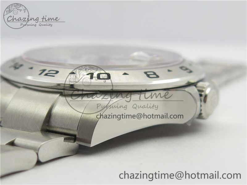 Explorer II 42mm 216570 Black 904L SS GMF 1:1 Best Edition White Dial on Bracelet A3186 (Correct Hand Stack) Comfortable 3241