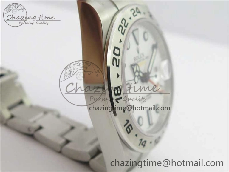 Explorer II 42mm 216570 Black 904L SS GMF 1:1 Best Edition White Dial on Bracelet A3186 (Correct Hand Stack) Comfortable 3241