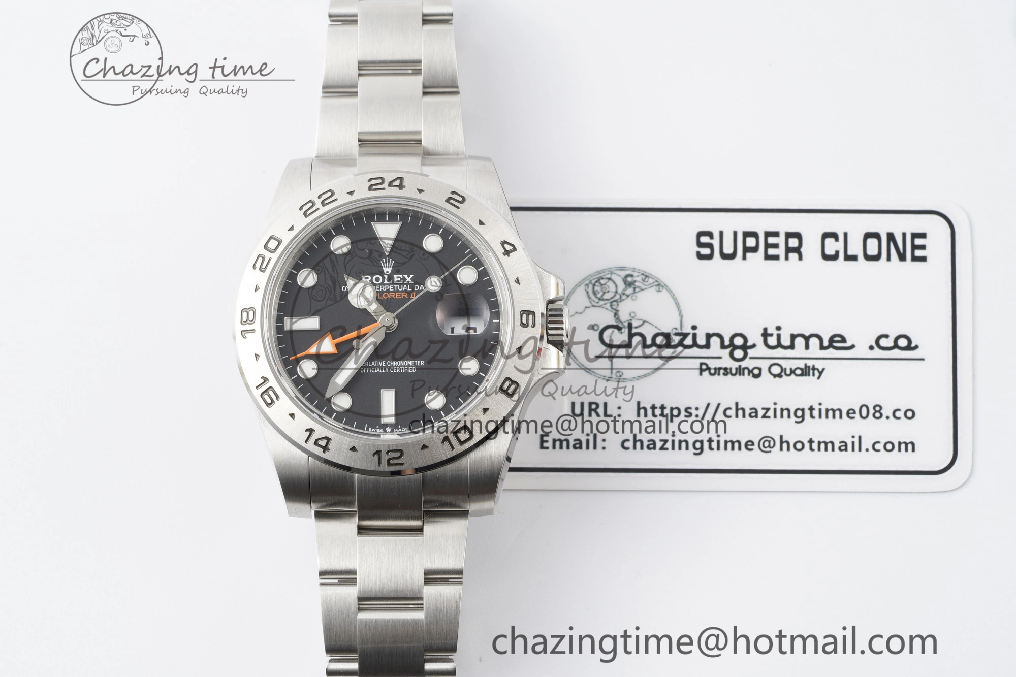 Explorer II 42mm 216570 Black 904L SS JDF 1:1 Best Edition Black Dial on Bracelet VR3285 CHS V DailyWear 2171