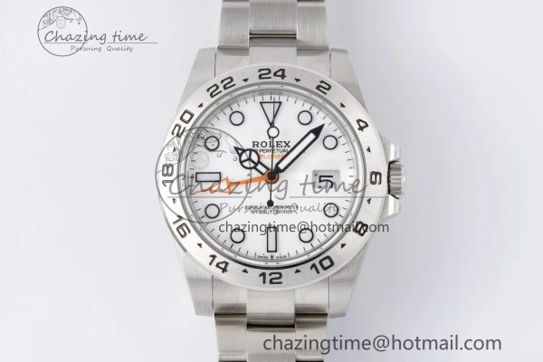 Explorer II 42mm 216570 Black 904L SS JDF 1:1 Best Edition White Dial on Bracelet VR3285 CHS V TimelessDesign 2174