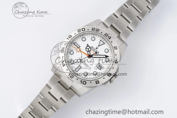Explorer II 42mm 216570 Black 904L SS JDF 1:1 Best Edition White Dial on Bracelet VR3285 CHS V TimelessDesign 2174