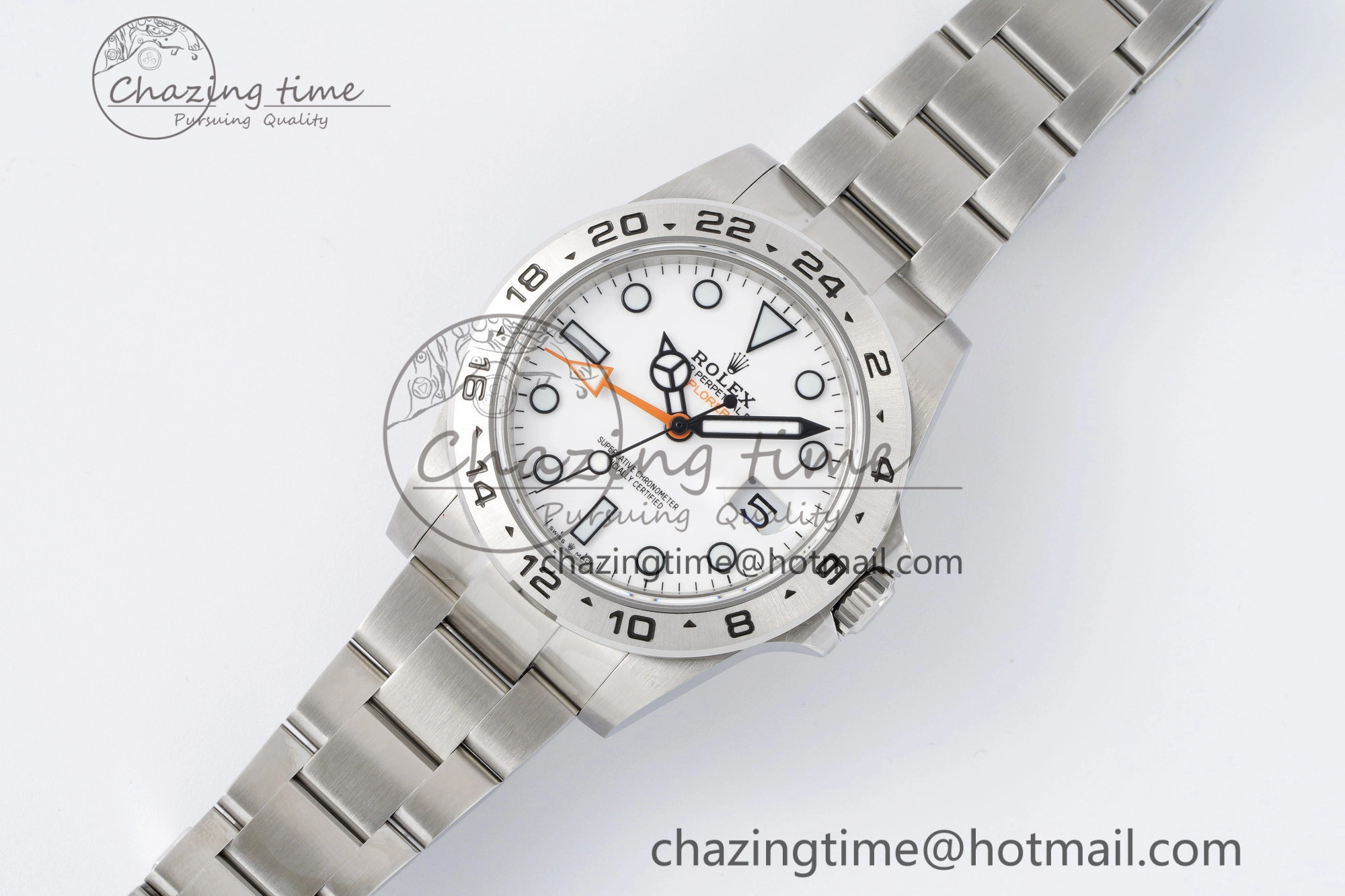 Explorer II 42mm 216570 Black 904L SS JDF 1:1 Best Edition White Dial on Bracelet VR3285 CHS V TimelessDesign 2174