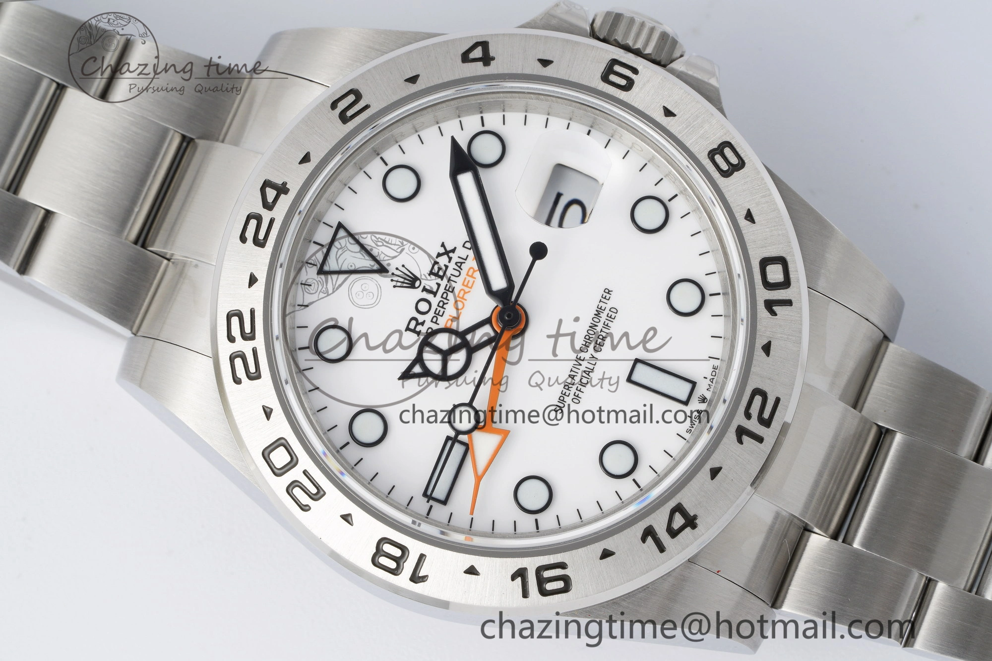 Explorer II 42mm 216570 Black 904L SS JDF 1:1 Best Edition White Dial on Bracelet VR3285 CHS V TimelessDesign 2174