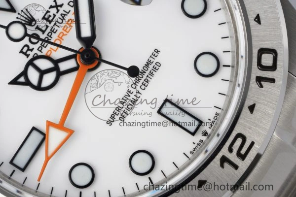 Explorer II 42mm 216570 Black 904L SS JDF 1:1 Best Edition White Dial on Bracelet VR3285 CHS V TimelessDesign 2174