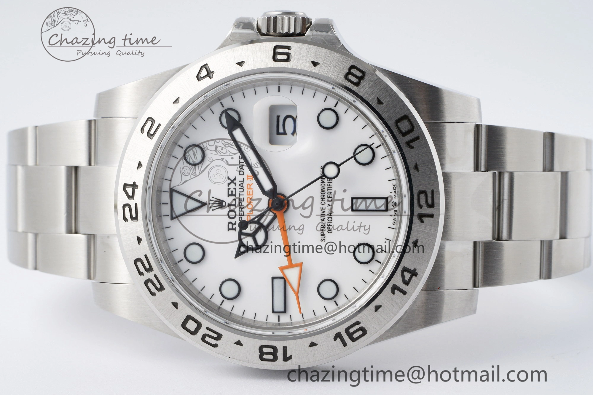 Explorer II 42mm 216570 Black 904L SS JDF 1:1 Best Edition White Dial on Bracelet VR3285 CHS V TimelessDesign 2174