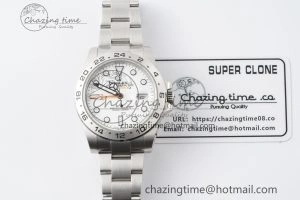Explorer II 42mm 216570 Black 904L SS JDF 1:1 Best Edition White Dial on Bracelet VR3285 CHS V TimelessDesign 2174