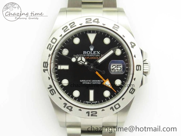 Explorer II 42mm 216570 JF 1:1 Best Edition Black Dial on SS Bracelet A2836 V Sophisticated 3309