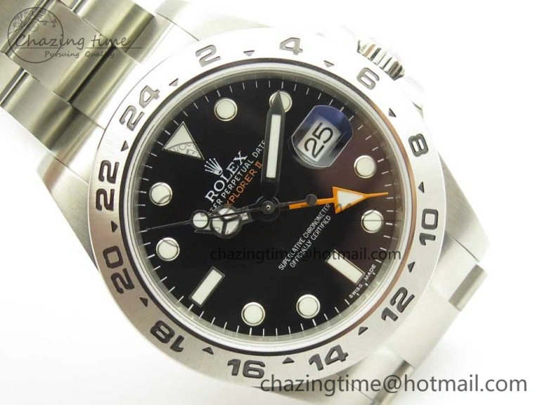 Explorer II 42mm 216570 JF 1:1 Best Edition Black Dial on SS Bracelet A2836 V Sophisticated 3309
