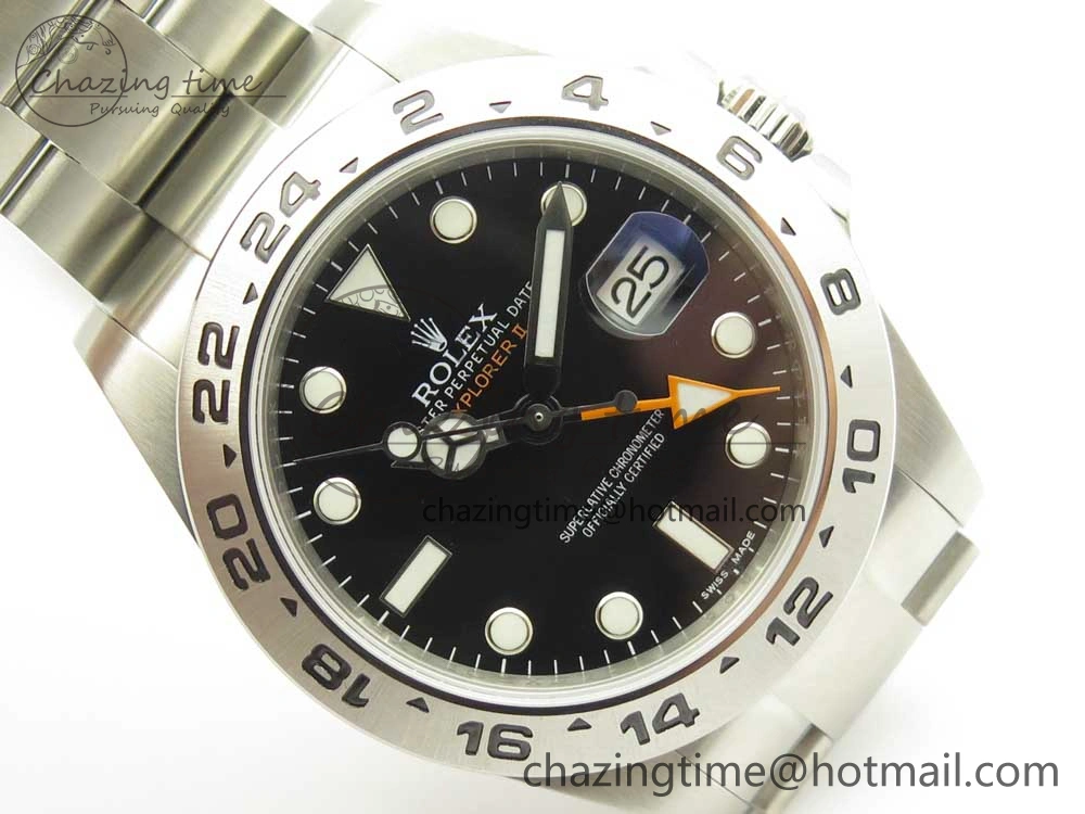 Explorer II 42mm 216570 JF 1:1 Best Edition Black Dial on SS Bracelet A2836 V Sophisticated 3309
