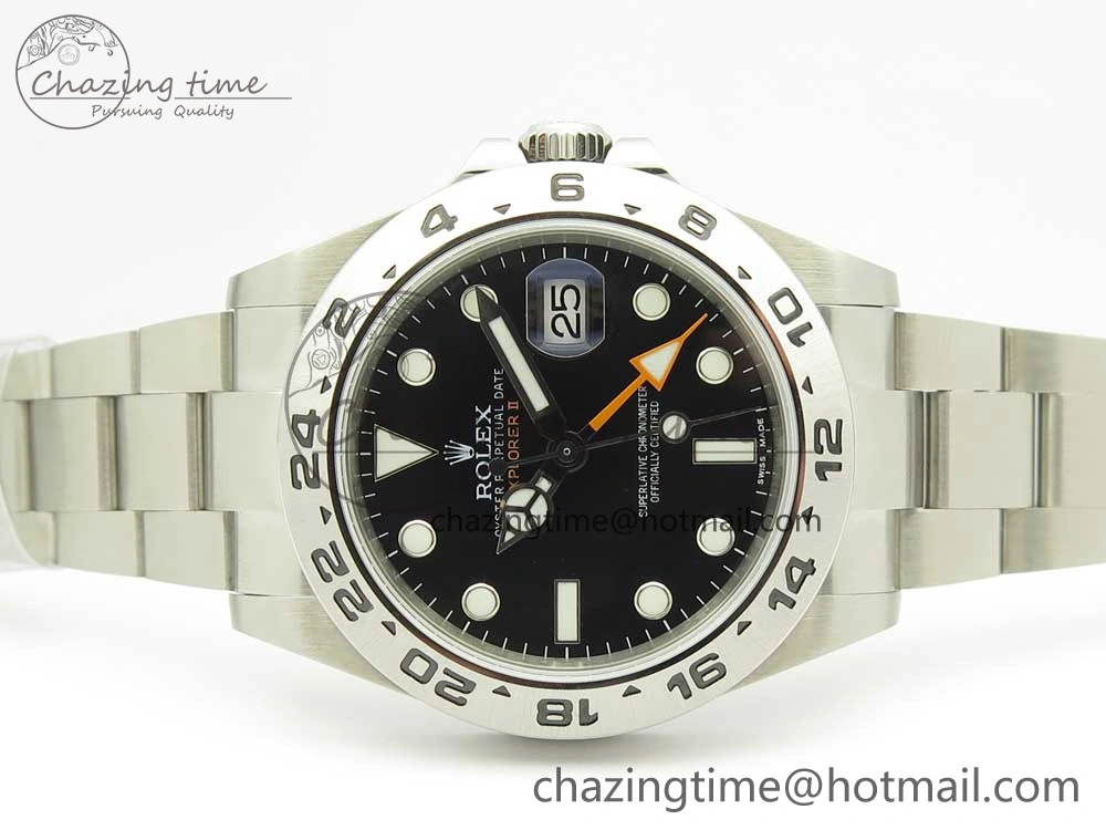 Explorer II 42mm 216570 JF 1:1 Best Edition Black Dial on SS Bracelet A2836 V Sophisticated 3309