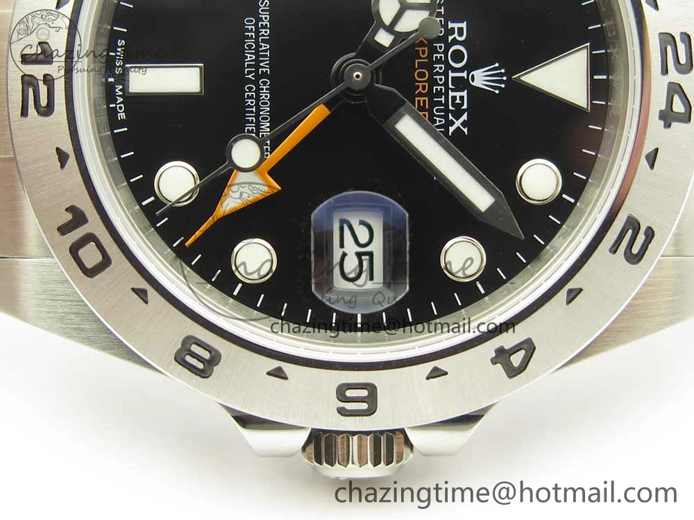Explorer II 42mm 216570 JF 1:1 Best Edition Black Dial on SS Bracelet A2836 V Sophisticated 3309