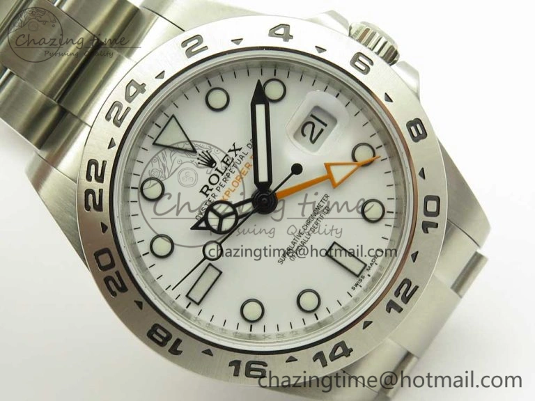 SoftTouch Explorer II 42mm 216570 JF 1:1 Best Edition White Dial on SS Bracelet A2836 V 3310