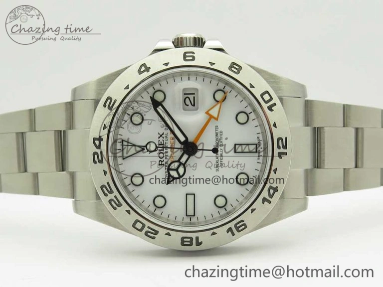 SoftTouch Explorer II 42mm 216570 JF 1:1 Best Edition White Dial on SS Bracelet A2836 V 3310