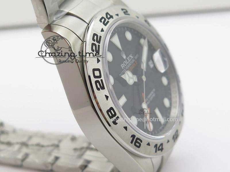 DailyWear Explorer II 42mm 216570 Noob Best Edition Black Dial on SS Bracelet A23J 4039