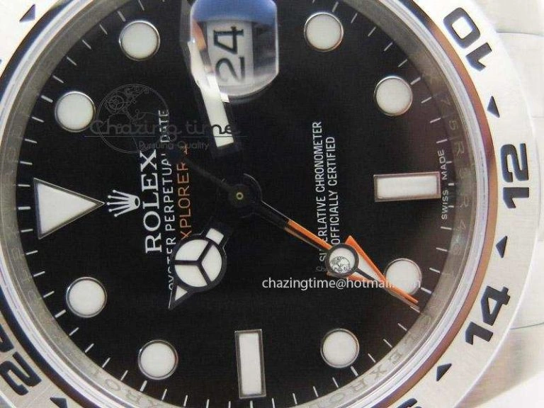 DailyWear Explorer II 42mm 216570 Noob Best Edition Black Dial on SS Bracelet A23J 4039