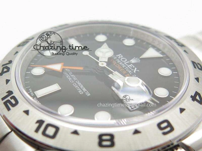 DailyWear Explorer II 42mm 216570 Noob Best Edition Black Dial on SS Bracelet A23J 4039