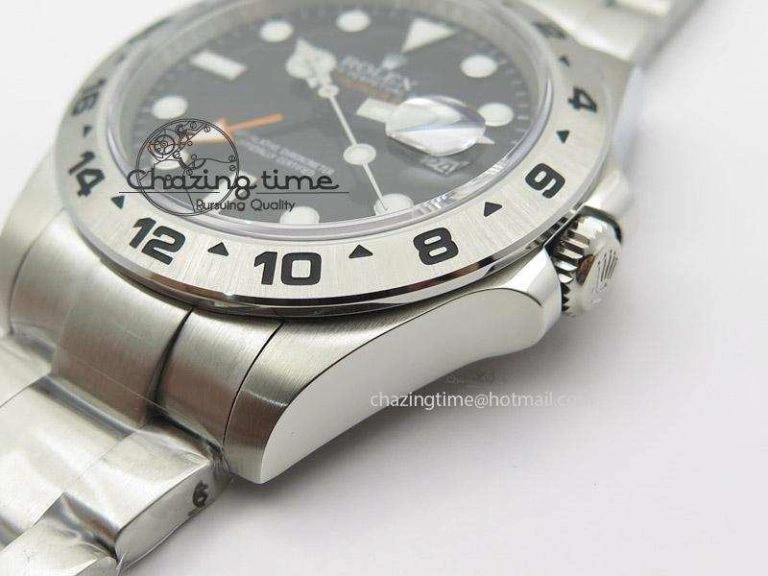DailyWear Explorer II 42mm 216570 Noob Best Edition Black Dial on SS Bracelet A23J 4039