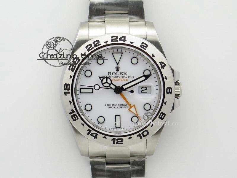 Explorer II 42mm 216570 Noob Best Edition White Dial on SS Bracelet A23J Minimalist 4041