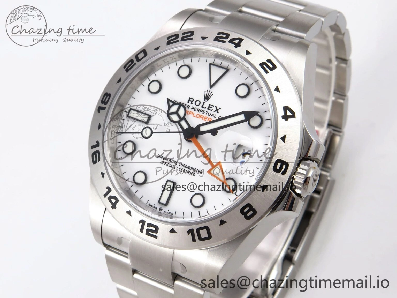 Explorer II 42mm 226570 904L SS Clean 1:1 Best Edition White Dial on Bracelet DD3285 CHS UrbanStyle 1092